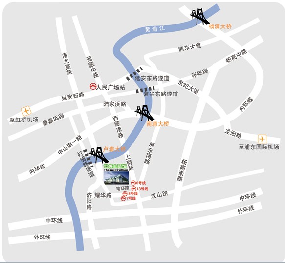 上海世博展覽館交通圖
