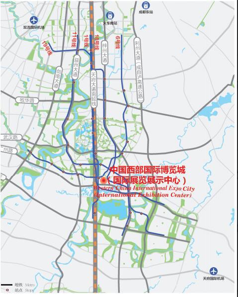 中國西部國際博覽城(成都)交通圖